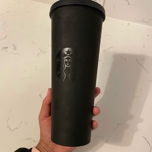 Matte black Starbucks cup